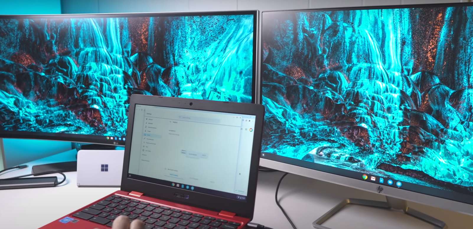 A picture showing connecting multiple monitors to a Chromebook