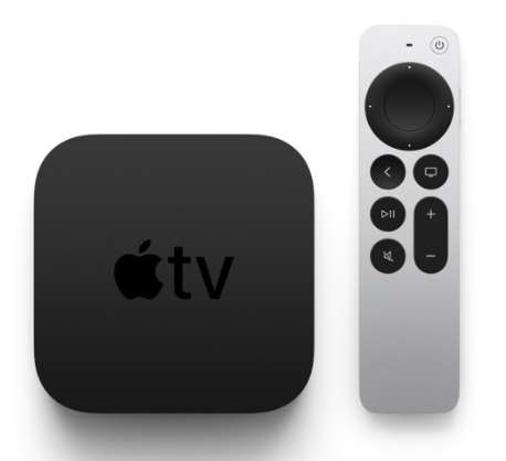 Picture of an Apple TV and remote
