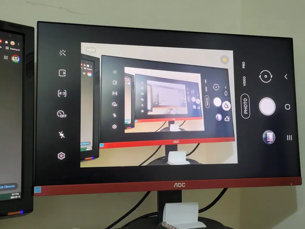 Projecting Android camera app to PC's monitor